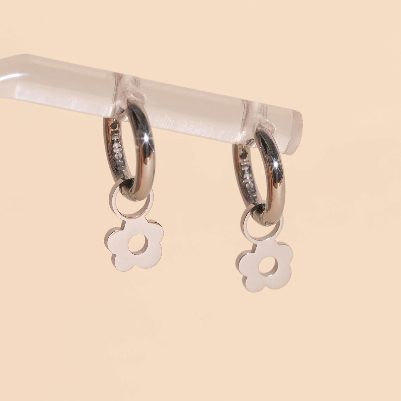 Mini Flower Huggie Hoop Charms