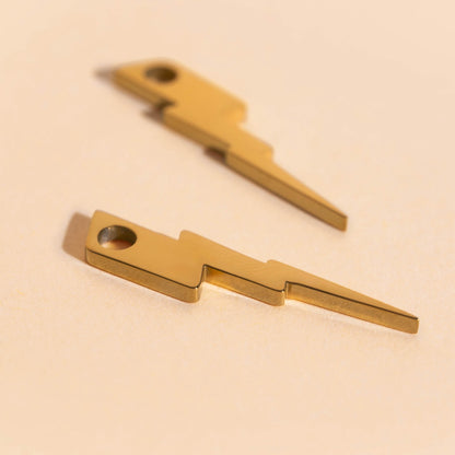 Lightning Bolt Huggie Hoop Charms