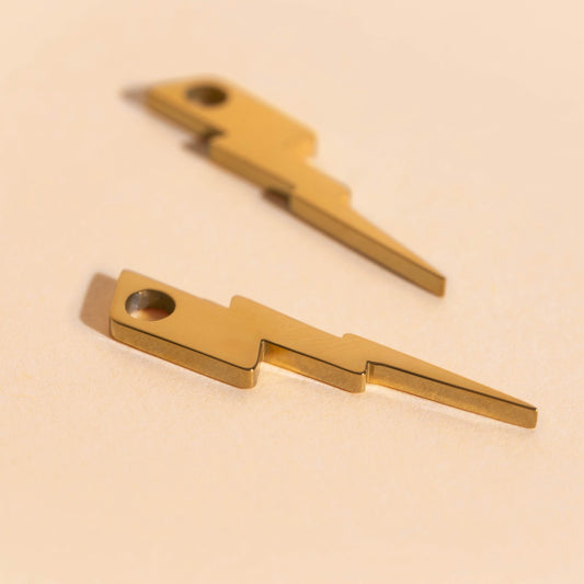 Lightning Bolt Huggie Hoop Charms