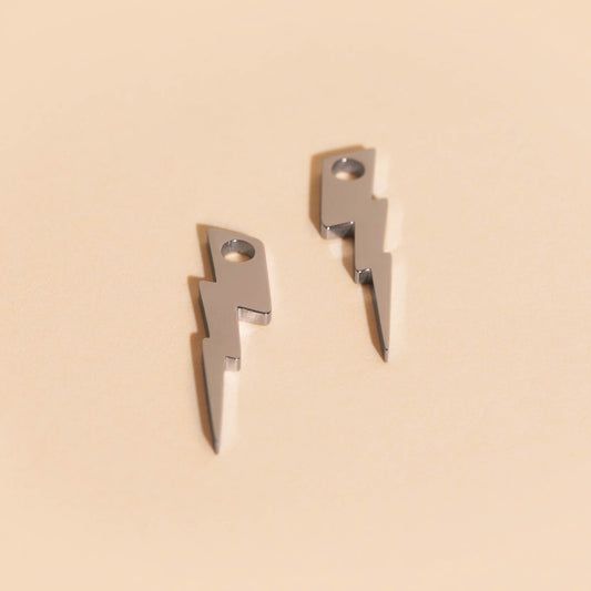 Lightning Bolt Huggie Hoop Charms