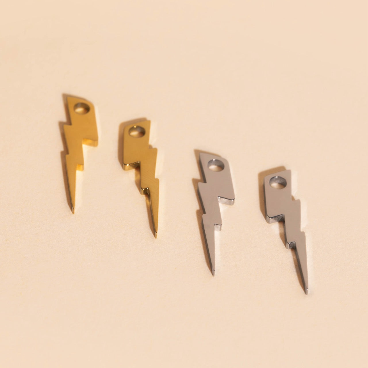 Lightning Bolt Huggie Hoop Charms