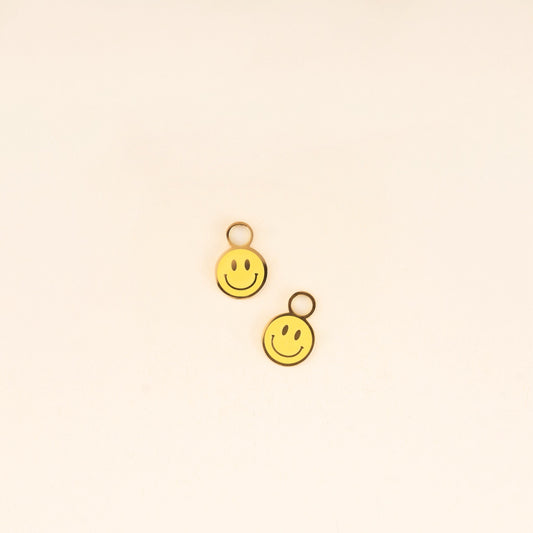 Smiley Huggie Hoop Charms