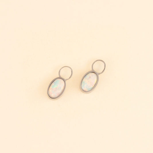 Opal Huggie Hoop Charms