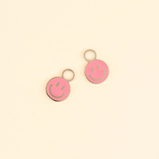 Smiley Huggie Hoop Charms