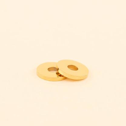 Disc Rounded Huggie Hoop Charms