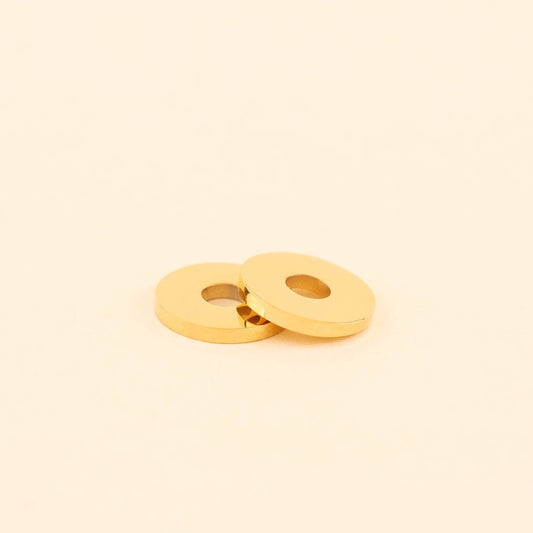 Disc Rounded Huggie Hoop Charms