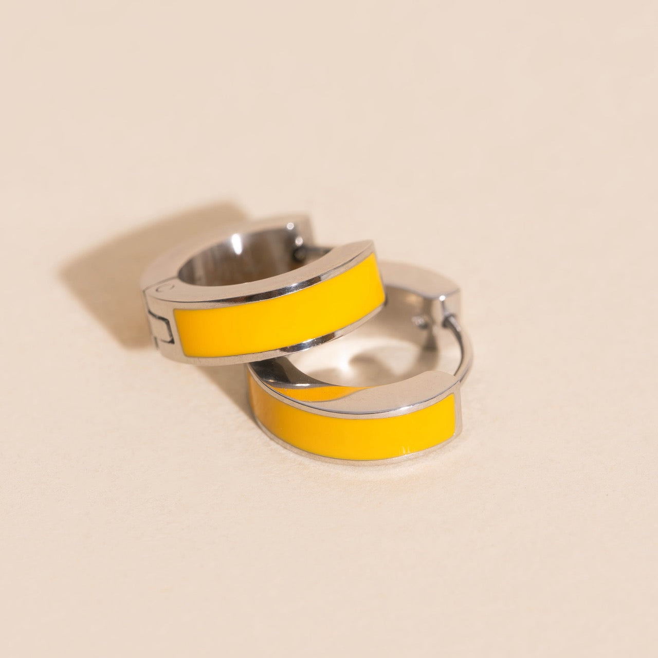 Color Chunky Huggie Hoop Earrings