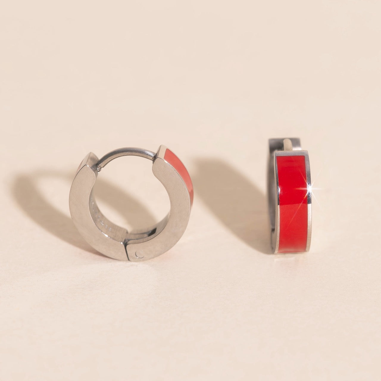 Color Chunky Huggie Hoop Earrings