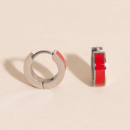 Color Chunky Huggie Hoop Earrings