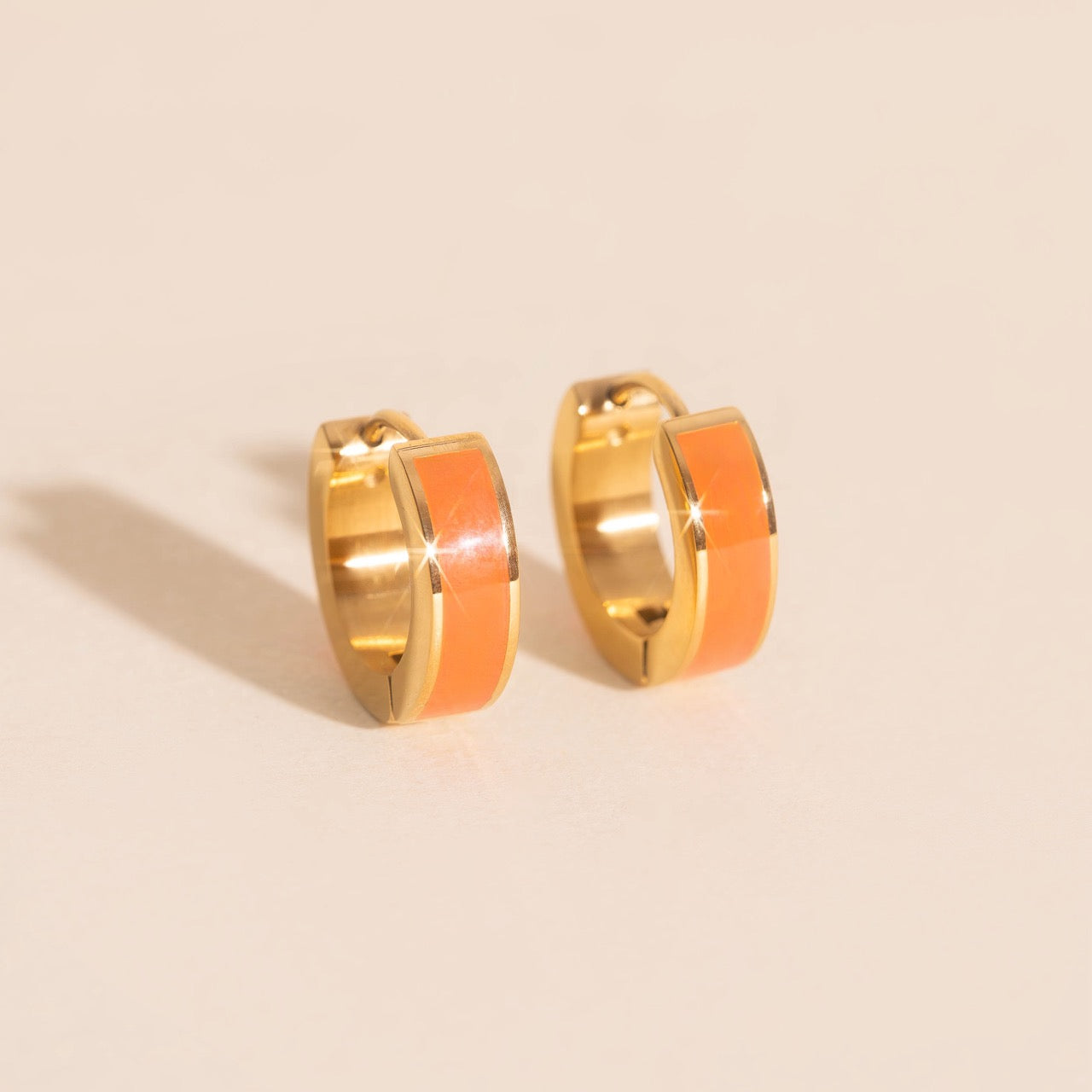Color Chunky Huggie Hoop Earrings