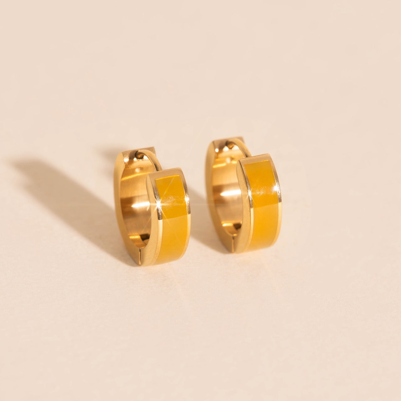 Color Chunky Huggie Hoop Earrings