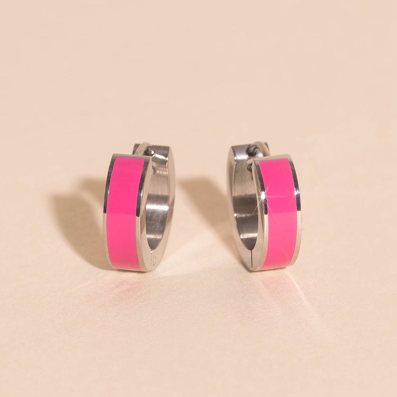 Color Chunky Huggie Hoop Earrings