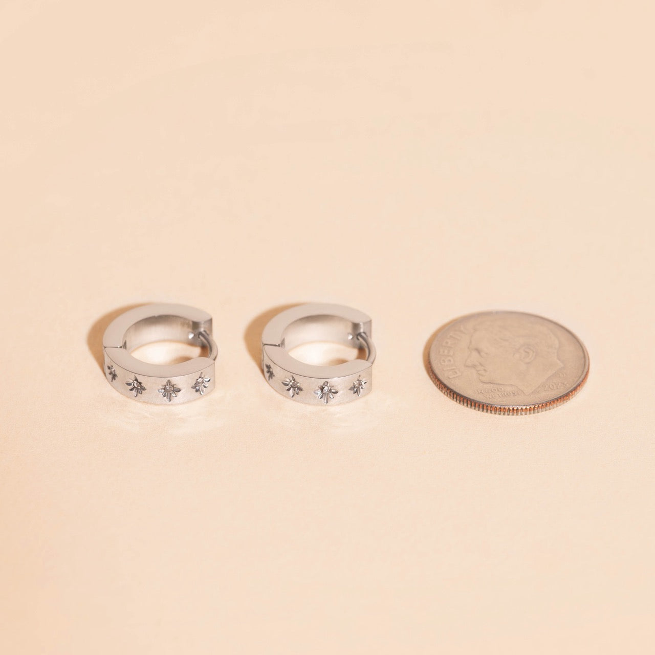 Starburst Chunky Huggie Hoop Earrings