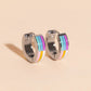 Rainbow Chunky Huggie Hoop Earrings
