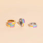 Rainbow Chunky Huggie Hoop Earrings