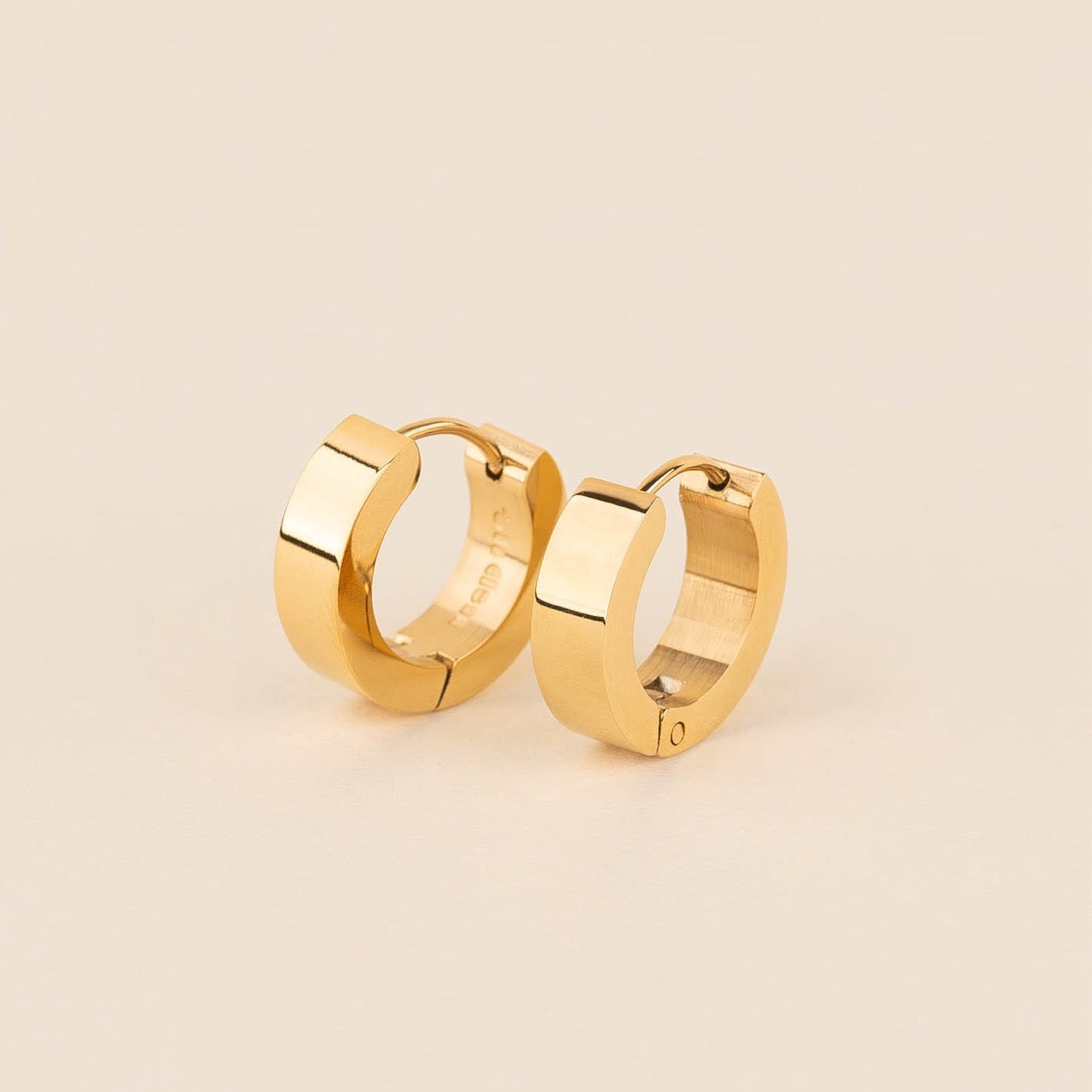 Smooth Chunky Huggie Hoop Earrings