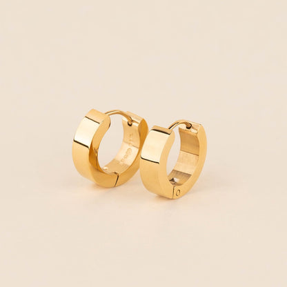 Smooth Chunky Huggie Hoop Earrings