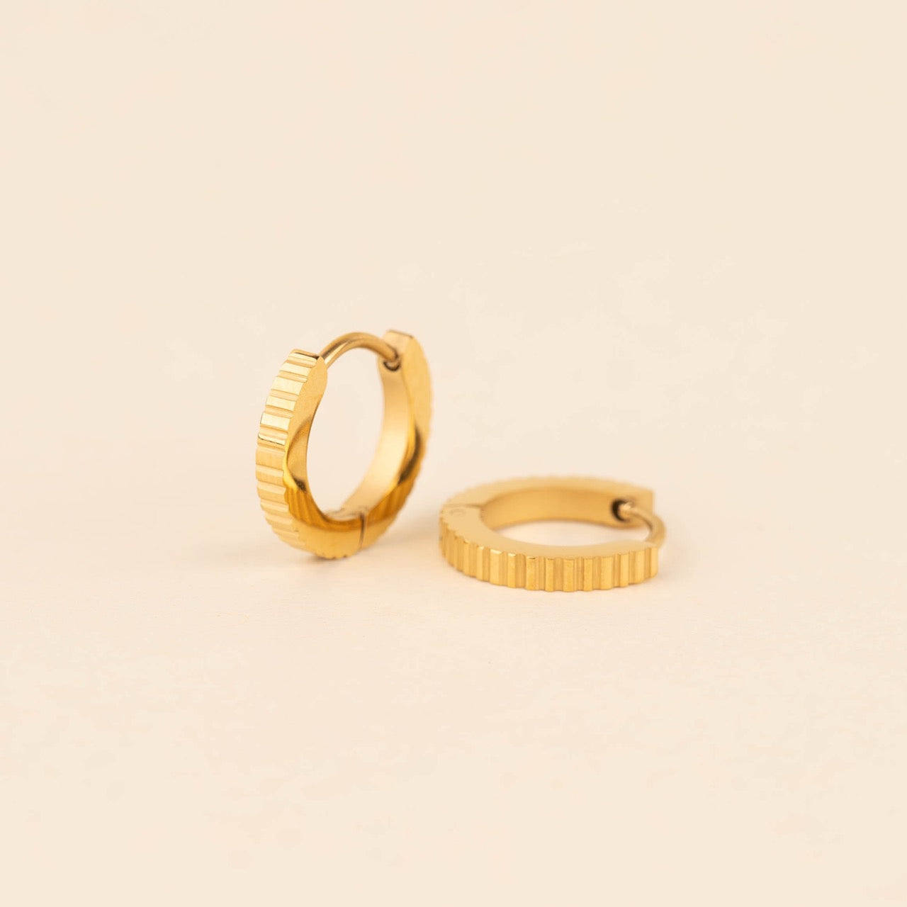 Textured Huggie Hoop Earrings