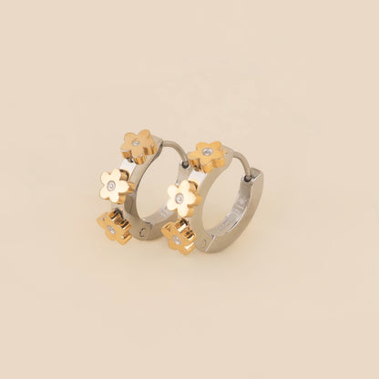 Daisy 3D Huggie Hoop Earrings