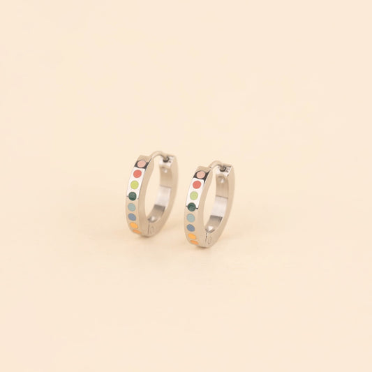 Dot Huggie Hoop Earrings