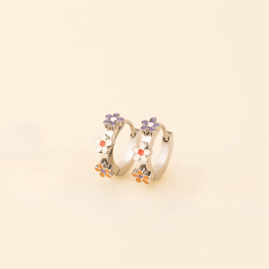 Daisy 3D Huggie Hoop Earrings