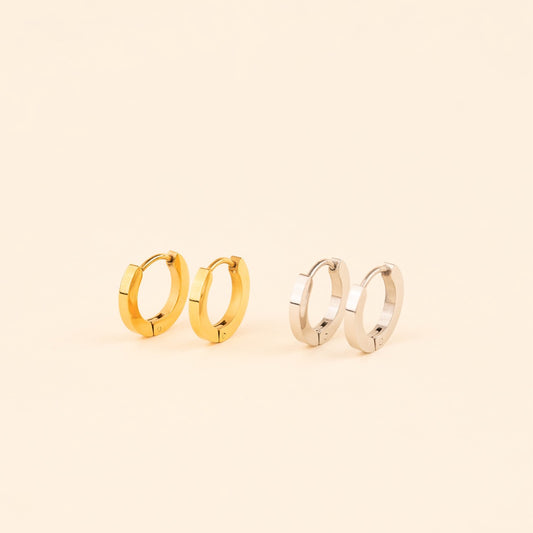 Smooth Huggie Hoop Earrings