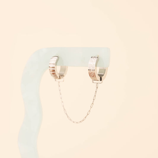 Paperclip Chain Huggie Hoop Chains