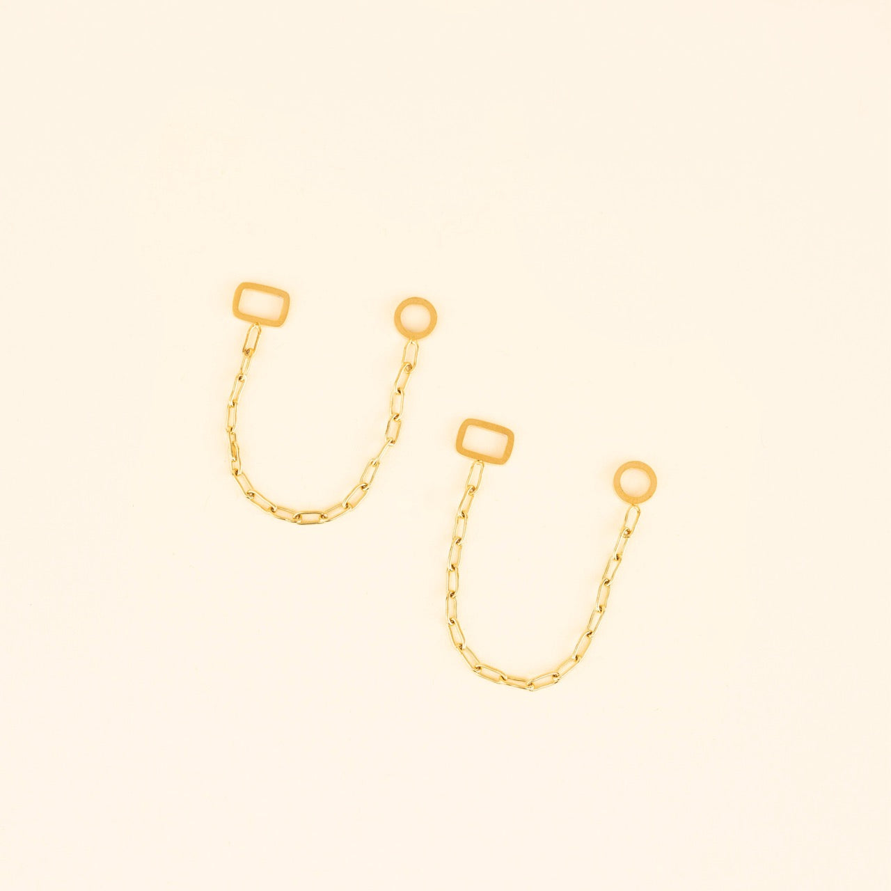 Paperclip Chain Huggie Hoop Chains