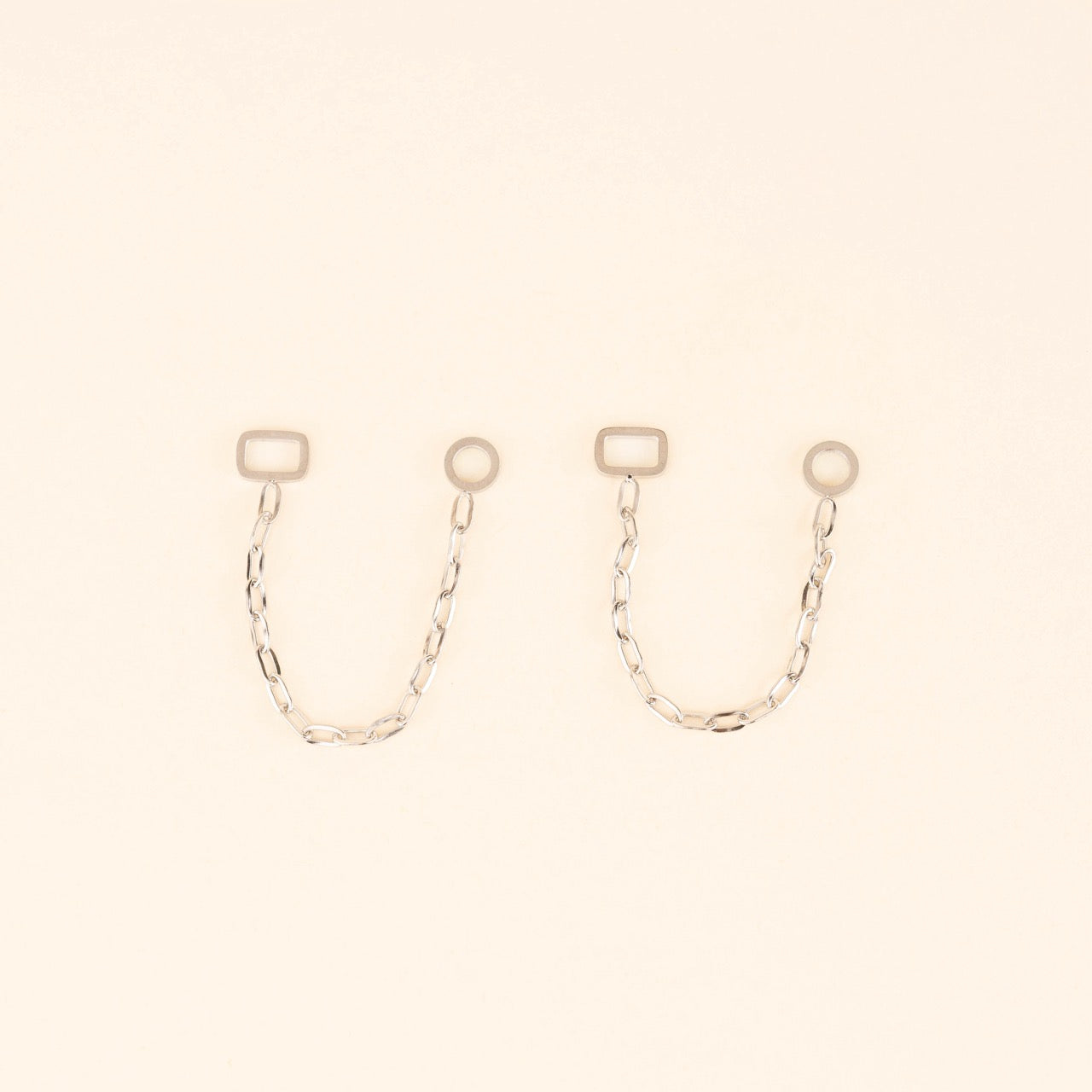 Paperclip Chain Huggie Hoop Chains