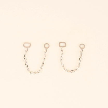 Paperclip Chain Huggie Hoop Chains