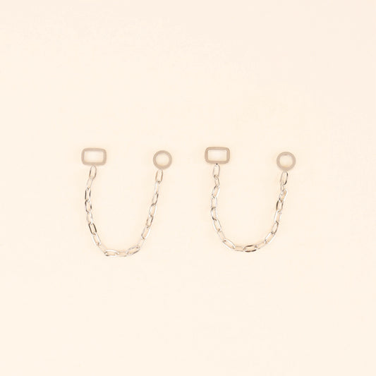 Paperclip Chain Huggie Hoop Chains