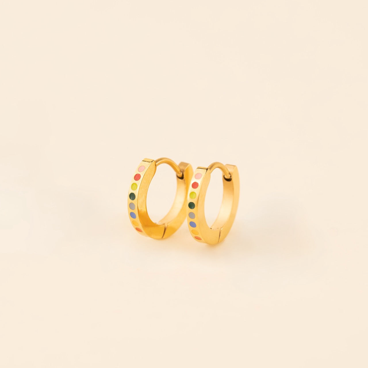 Dot Huggie Hoop Earrings