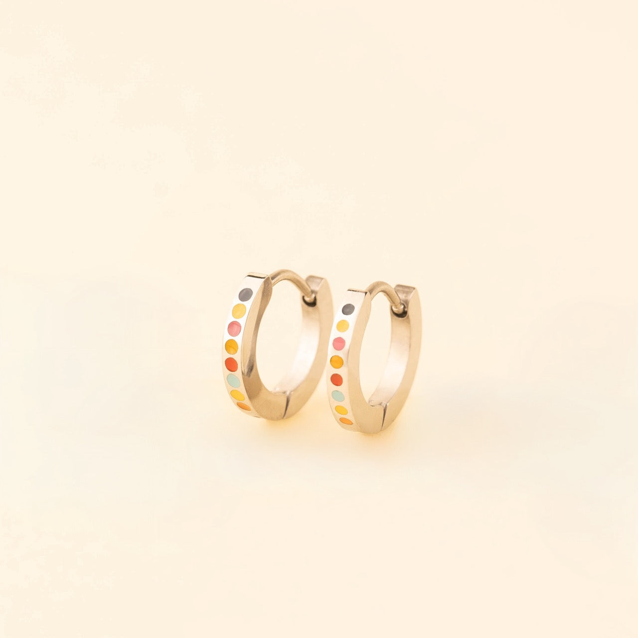 Dot Huggie Hoop Earrings