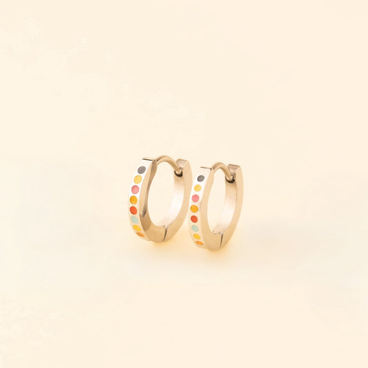 Dot Huggie Hoop Earrings