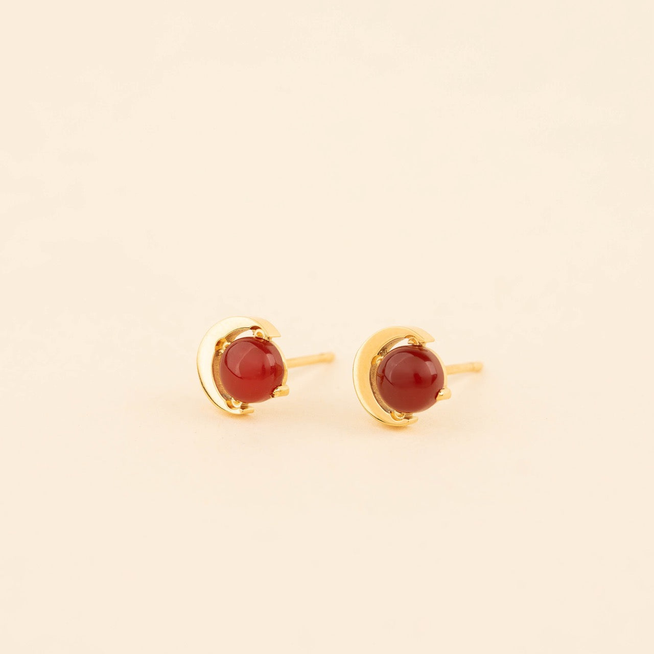 Amber Moon Stud Earrings