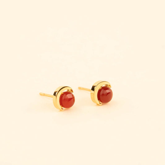 Amber Moon Stud Earrings