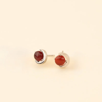 Amber Moon Stud Earrings