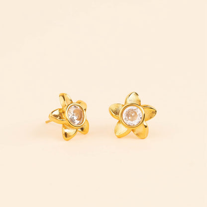 Plumeria Flower Stud Earrings