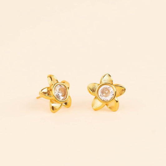 Plumeria Flower Stud Earrings