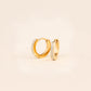 Enamel Crystal Huggie Hoop Earrings
