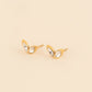 Crystal Leaf Stud Earrings