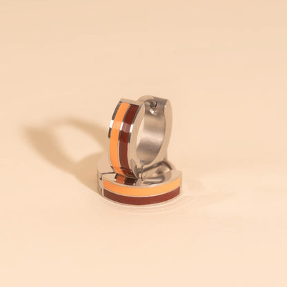 Team Spirit Striped Chunky Huggie Hoop Earrings