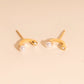 Arc and Pearl Stud Earrings