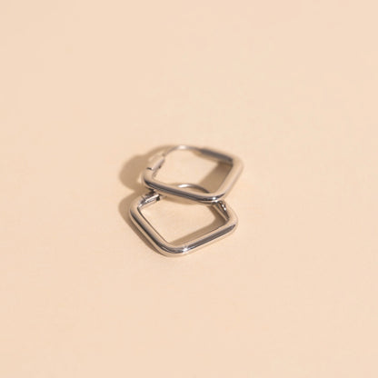 Diamond Rounded Huggie Hoop Earrings