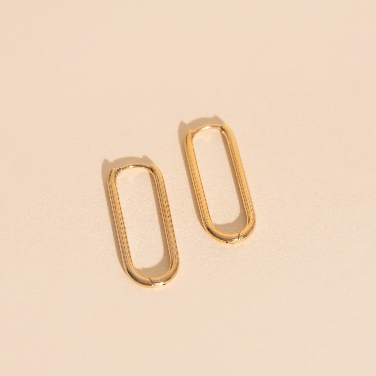 Titanium Thinny Rectangle Rounded Huggie Hoop Earrings