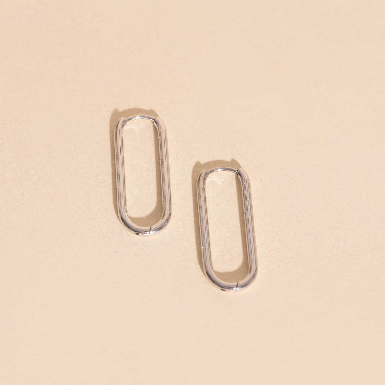 Titanium Thinny Rectangle Rounded Huggie Hoop Earrings