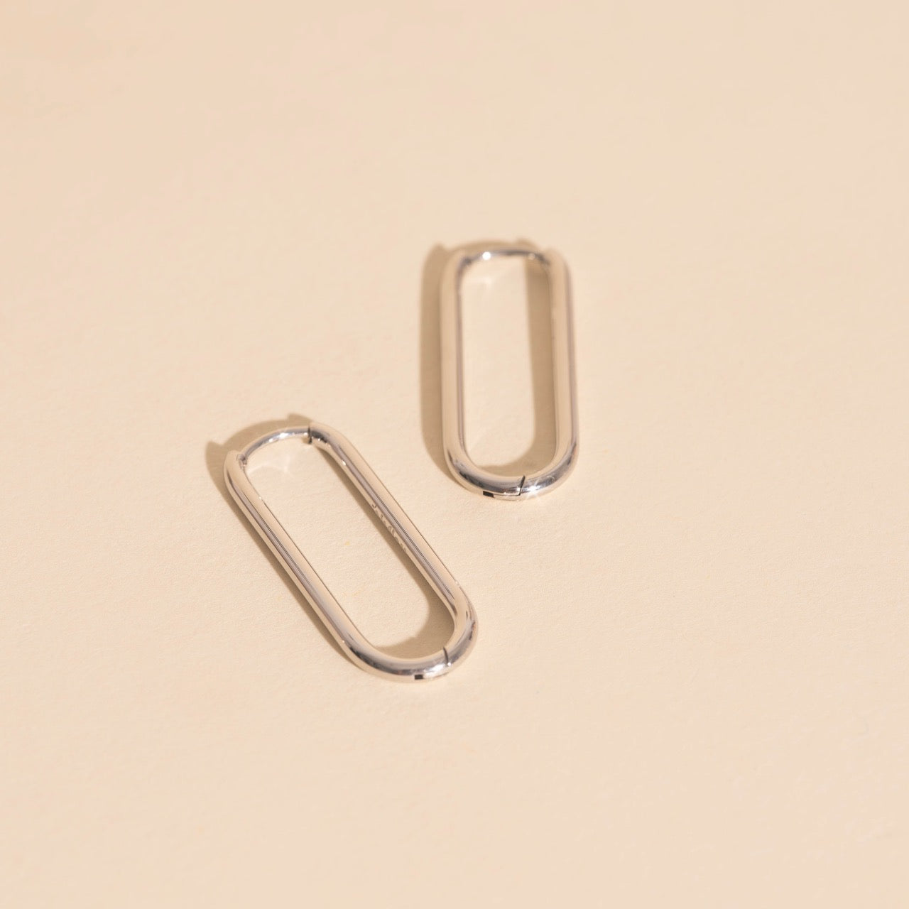 Titanium Thinny Rectangle Rounded Huggie Hoop Earrings