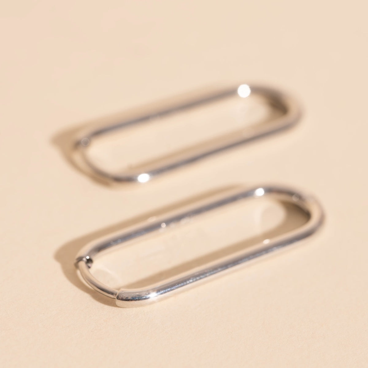 Rectangular Rounded Earrings Titanium Thinny Rectangle Rounded Huggie Hoop Earrings - FeatherTUFF ...
