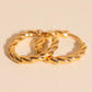 Twisted Rope Rounded Huggie Hoop Earrings
