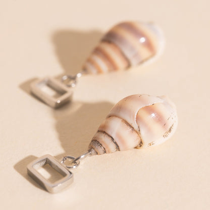 Spiral Shell Chunky Huggie Hoop Charms